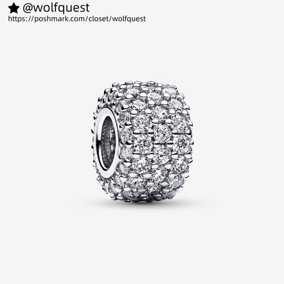 Pandora Sparkling Pavé Triple-row Charm - Picture 1 of 5